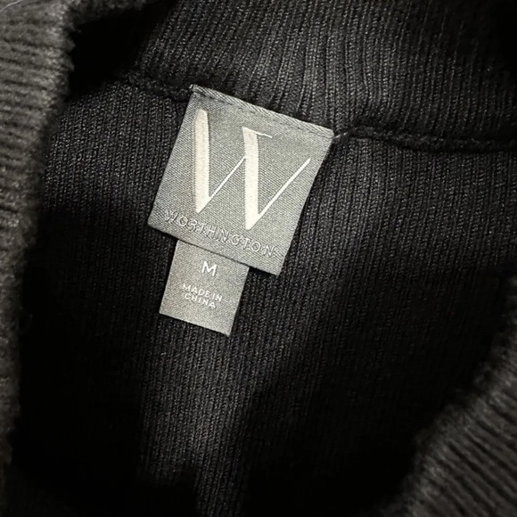 NWT Worthington Black Super Soft Long Sleeve Sweater Top mock neck size M - Picture 6 of 8